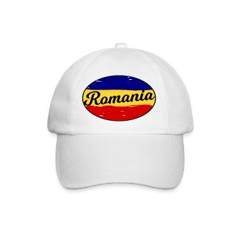 Die Farben von Rumänien - Baseballkappe - Weiß/Weiß - Vorne