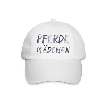 Pferdemädchen Pferd Mädchen Kinder Schrift - Baseballkappe - Weiß/Weiß - Vorne