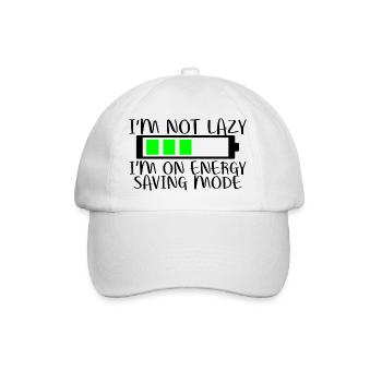 I'm Not Lazy I'm On Energy Saving Mode 2 - Baseball Cap - white/white - Front