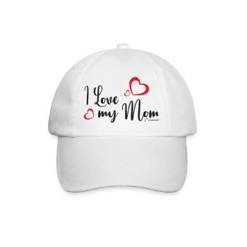 I Love My Mom - Geschenk für Mütter - Baseballkappe - Weiß/Weiß - Vorne