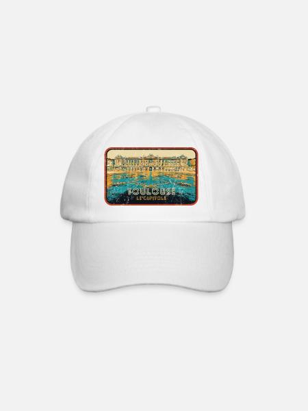 Badge retro, Toulouse France est ma ville natale - Casquette classique - blanc/blanc