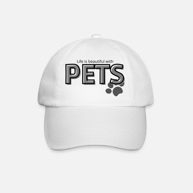 Animaux de compagnie: vivre est beau avec les animaux de compagnie - Casquette classique - blanc/blanc