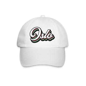 Oslo City - Modernes Typografie Motiv - Baseballkappe - Weiß/Weiß - Vorne