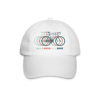 ALL I NEED IS A BIKE - Baseballkappe - Weiß/Weiß - Vorne