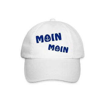Moin Moin mit Anker - Baseballkappe - Weiß/Weiß - Vorne