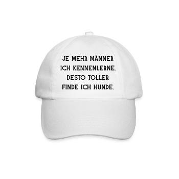 Männer und Hunde lustiger Spruch Haustiere dating - Baseballkappe - Weiß/Weiß - Vorne