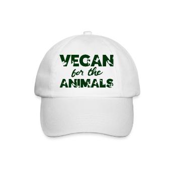 Vegan For The Animals green eco veganism - Baseball Cap - white/white - Front