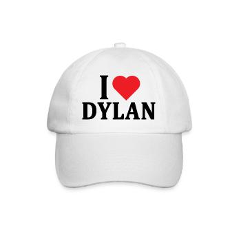 T-Shirt Ich liebe Dylan T-Shirt Geschenkidee - Baseballkappe - Weiß/Weiß - Vorne