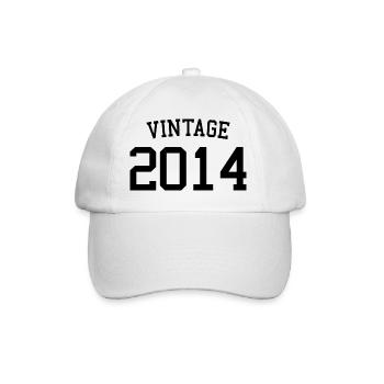 Vintage 2014 - 9 Years Old, 9th Birthday Kids - Baseball Cap - white/white - Front