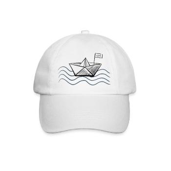 Papierboot - Baseballkappe - Weiß/Weiß - Vorne