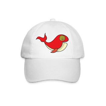 Whale with hypnotizing gaze - Baseball Cap - white/white - Front