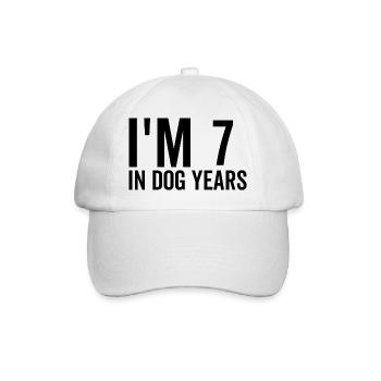 7 in Dog Years - Baseball Cap - white/white - Front