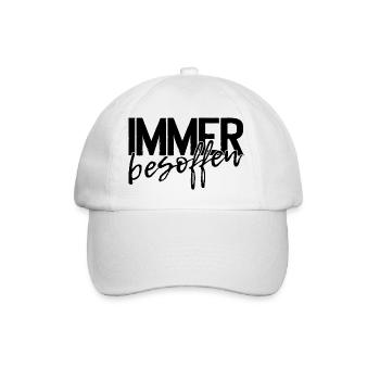 Immer besoffen - Party Kneipe feiern - Baseballkappe - Weiß/Weiß - Vorne