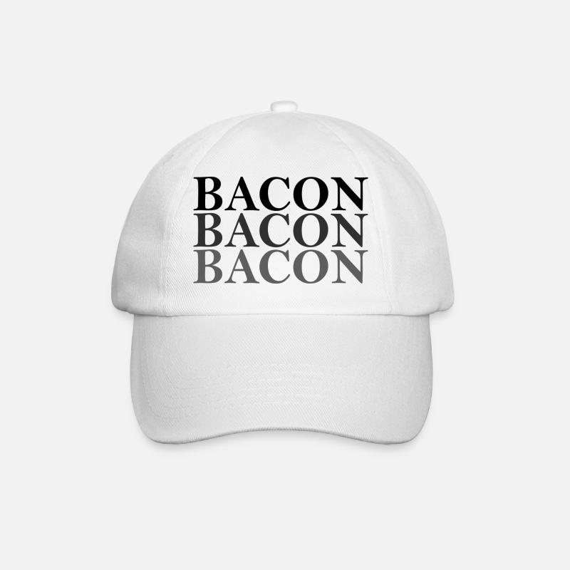 BACON 3mal - Baseballkappe - Weiß/Weiß