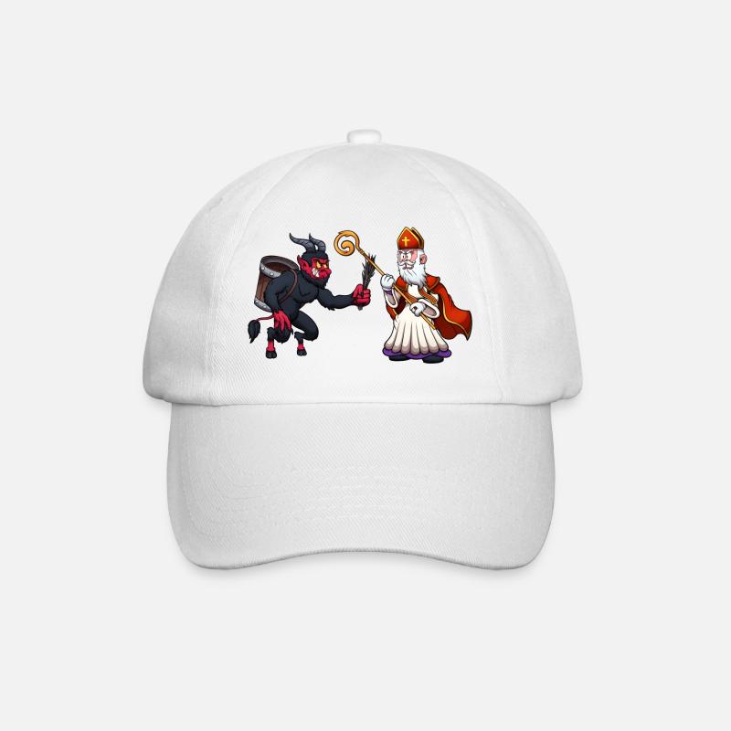 Saint Nicolas VS Krampus - Casquette classique - blanc/blanc