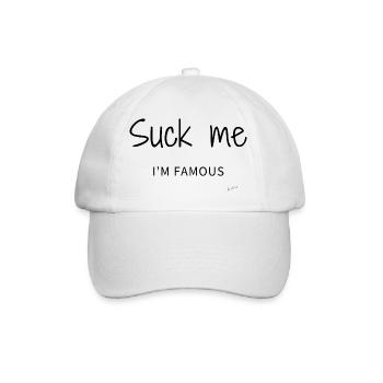 Suck me I'm famous Noir - Casquette classique - blanc/blanc - Devant