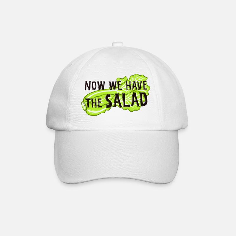 Now we have the salad. Denglisch, Salat, Veggie - Baseballkappe - Weiß/Weiß