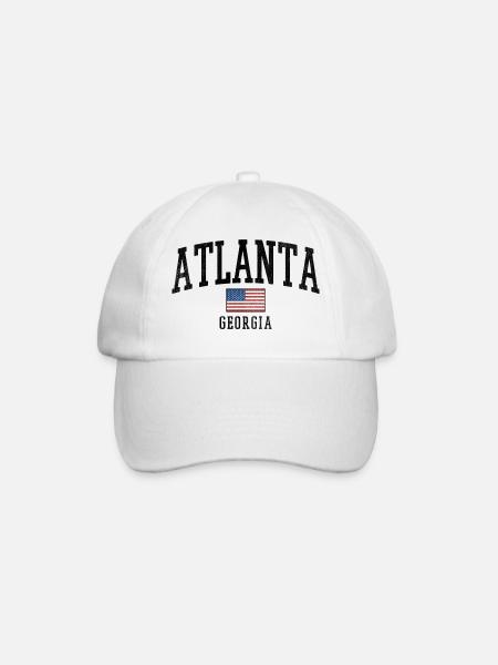 Atlanta Georgia USA Design mit Flagge - Baseballkappe - Weiß/Weiß
