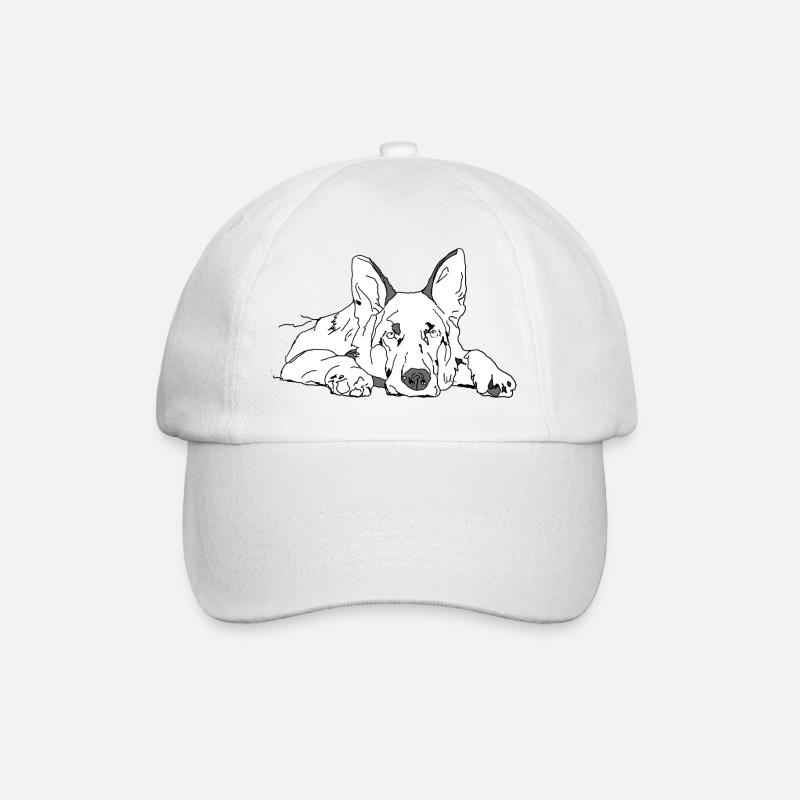 Schäferhund - Baseballkappe - Weiß/Weiß