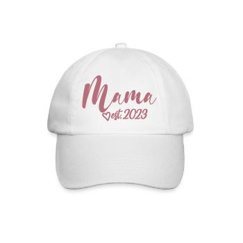 Mama Est. 2023, Maman en devenir, Annonce de grossesse - Casquette classique - blanc/blanc - Devant