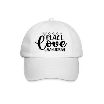 Peace Love Hanukkah - Baseballkappe - Weiß/Weiß - Vorne