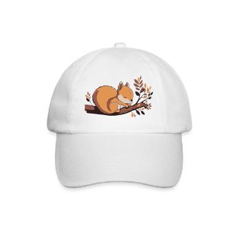 Eichhoernchen Squrirrel Comic Cute Kawaii 4 - Baseballkappe - Weiß/Weiß - Vorne