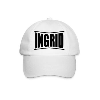 T-Shirt Ingrid T-Shirt Geschenkidee - Baseballkappe - Weiß/Weiß - Vorne