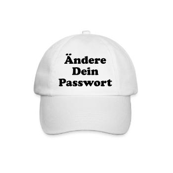 Ändere Dein Passwort! - schwarz - Baseballkappe - Weiß/Weiß - Vorne
