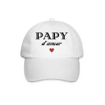 papy d'amour - Casquette classique - blanc/blanc - Devant