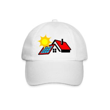 Logo Solarpanel auf Bungalowhaus mit Sonne - Baseballkappe - Weiß/Weiß - Vorne