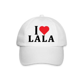 T-Shirt Ich liebe Lala T-Shirt Geschenkidee - Baseballkappe - Weiß/Weiß - Vorne