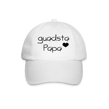 guadsta Papa-bester Papa, Österreichischer Dialekt - Baseballkappe - Weiß/Weiß - Vorne