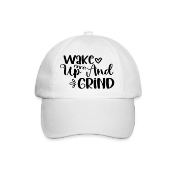 Wake Up And Grind - Baseball Cap - white/white - Front