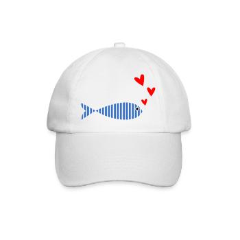 SARDINE. FISH. APRIL FOOL. EASTER. SEA - Baseball Cap - white/white - Front