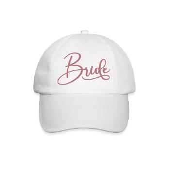 Braut passende Verlobung Brautdusche Hochzeit - Baseballkappe - Weiß/Weiß - Vorne