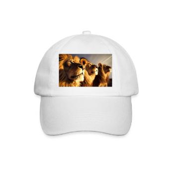 3 Lions dans la savane - Nature sauvage & Nature pure - Casquette classique - blanc/blanc - Devant