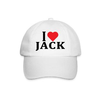 nom t-shirt J’aime Jack idée cadeau t-shirt - Casquette classique - blanc/blanc - Devant