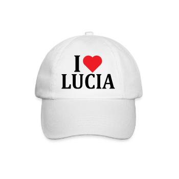 t-shirt I love Lucia t-shirt idée cadeau - Casquette classique - blanc/blanc - Devant