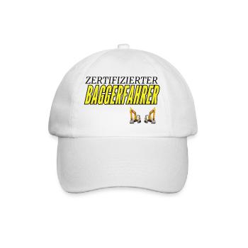 Zertifizierter Baggerfahrer - Baseballkappe - Weiß/Weiß - Vorne