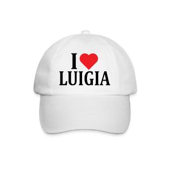 name t-shirt I love Luigia t-shirt gift idea - Baseball Cap - white/white - Front