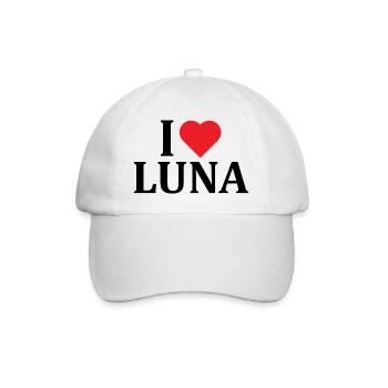 nom t-shirt I love Moon t-shirt idée cadeau - Casquette classique - blanc/blanc - Devant