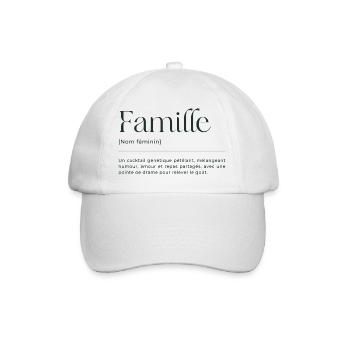 Famille - Définition humoristique, Cadeau - Casquette classique - blanc/blanc - Devant
