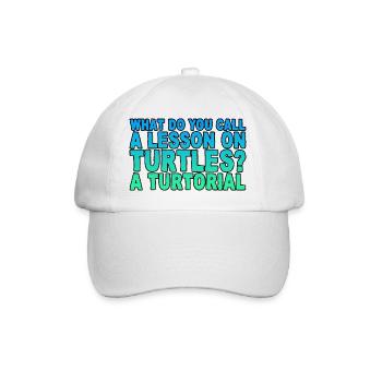 Comment appelez-vous une leçon sur les tortues, un tourtorial - Casquette classique - blanc/blanc - Devant