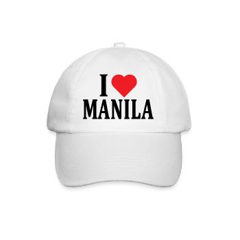 name t-shirt I love Manila t-shirt gift idea - Baseball Cap - white/white - Front