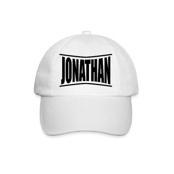 Name T-Shirt Jonathan T-Shirt Geschenkidee - Baseballkappe - Weiß/Weiß - Vorne