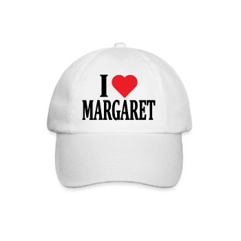 nom du t-shirt J’aime Margaret idée cadeau de t-shirt - Casquette classique - blanc/blanc - Devant