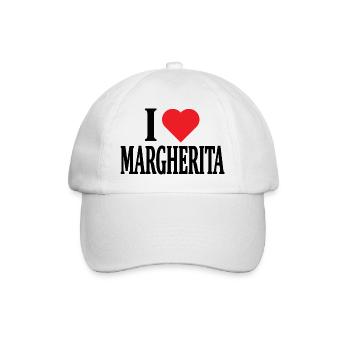 Namens-T-Shirt Ich liebe Margherita T-Shirt - Baseballkappe - Weiß/Weiß - Vorne