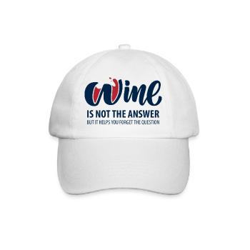 Wein ist nicht die Antwort - Baseballkappe - Weiß/Weiß - Vorne