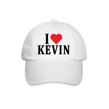 t-shirt name I love Kevin t-shirt gift idea - Baseball Cap - white/white - Front