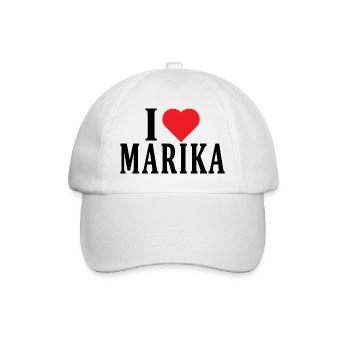 nom du t-shirt J’aime Marika idée cadeau de t-shirt - Casquette classique - blanc/blanc - Devant